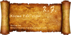 Kozma Füzike névjegykártya